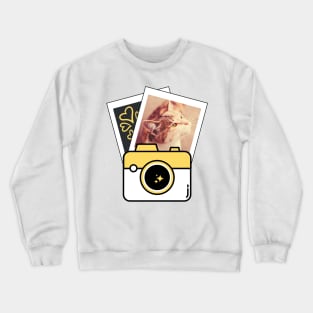 Polaroid Cat Fuzzy Photo Frame Crewneck Sweatshirt